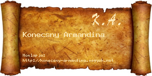 Konecsny Armandina névjegykártya